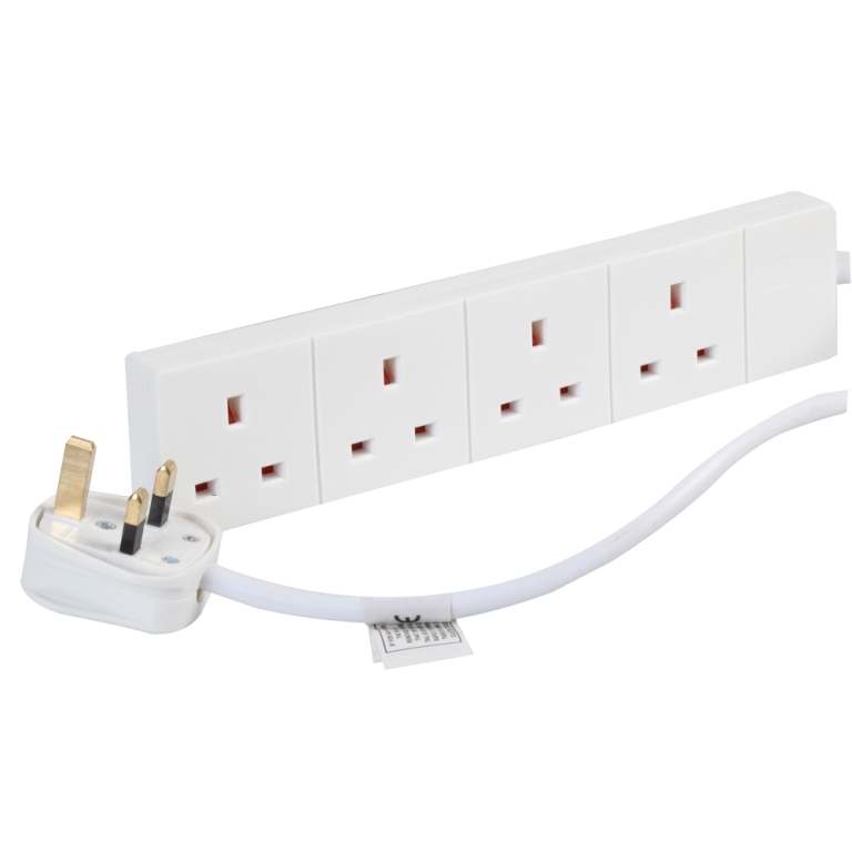 Extension Leads 4 Gang 0.5m 13amp Extension Lead