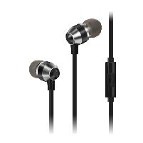 Earphone Smart Buds Metal Earphones With Remote Mic Black