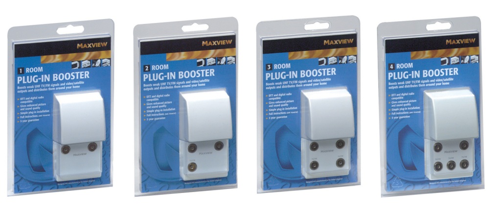 Aerial 2 Room Plug In Signal Booster Silver